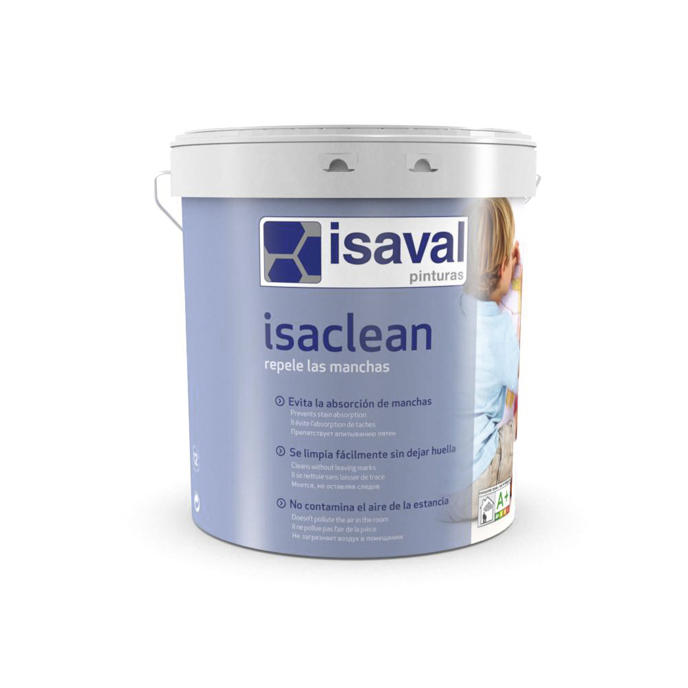 Isaclean Repele las manchas, Pintura acrílica resistente a las manchas. Pinturas Isaval