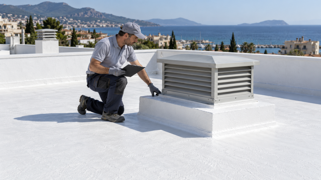nspección de ventilación en cubierta