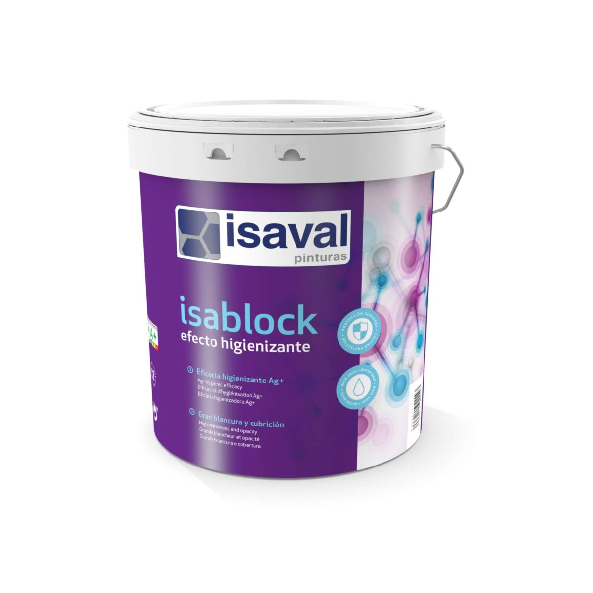 Isablock Efecto higienizante. Pintura acrílica con iones plata. Pinturas Isaval