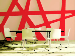 white dining room with white chair