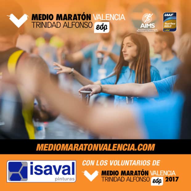 Pinturas Isaval, patrocinador de los voluntarios de Medio Maratón Valencia.