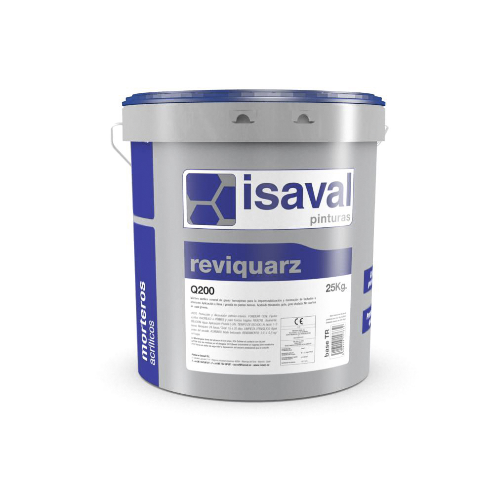 Reviquarz Q-200. Mortero acrílico mineral. Pinturas Isaval