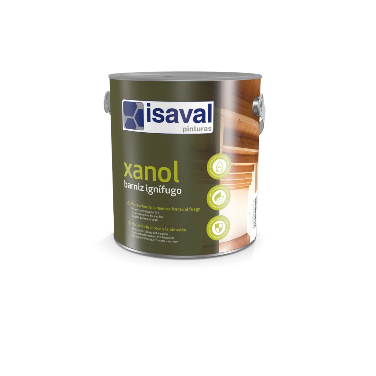 Xanol Barniz ignífugo protector de madera. Pinturas Isaval