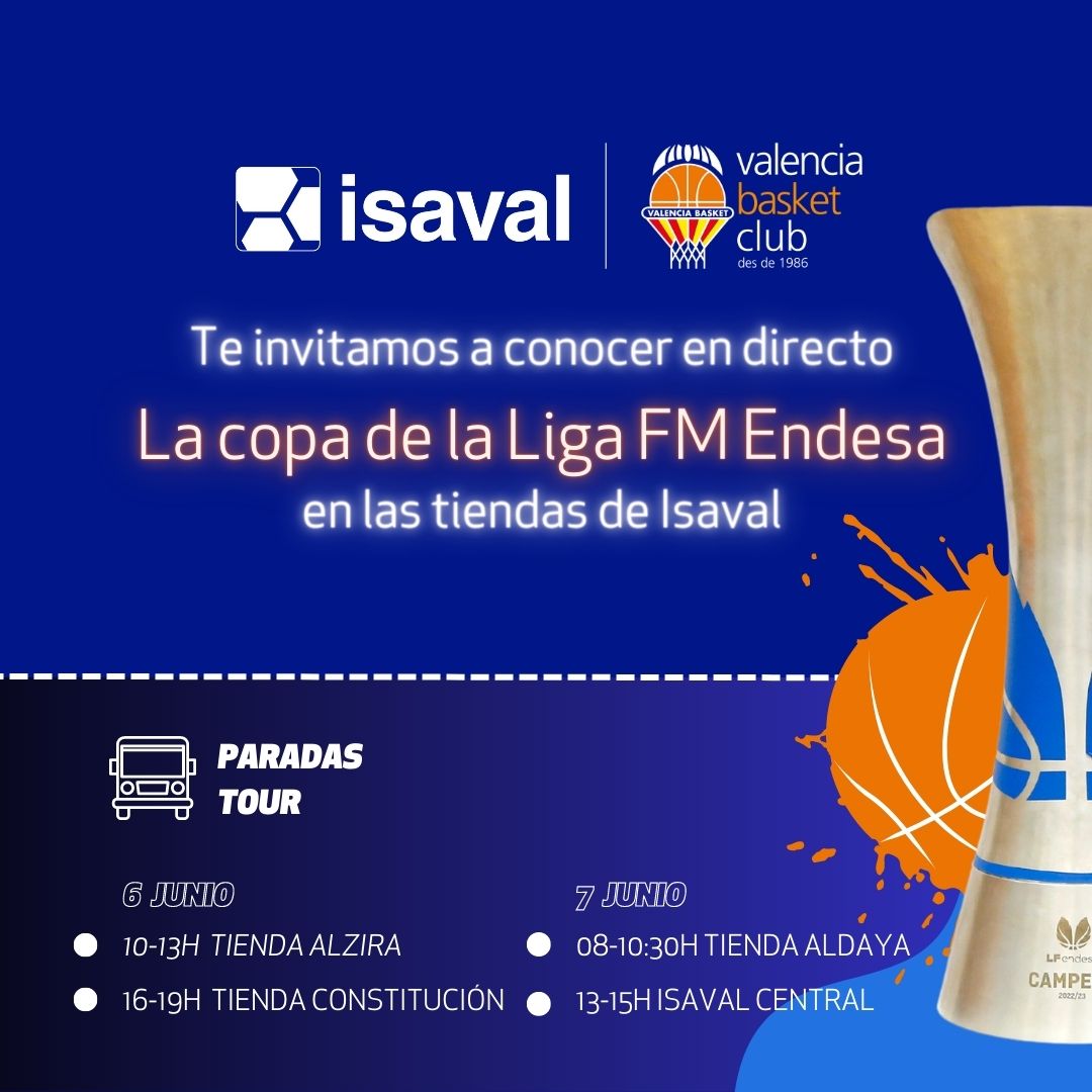 Isaval exhibe la copa de la Liga Femenina Endesa del Valencia Basket en sus tiendas