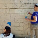 Mural pintado en el IES Orriols en Isaval