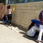 Mural pintado en el IES Orriols en Isaval