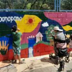 Mural pintado en el IES Orriols en Isaval
