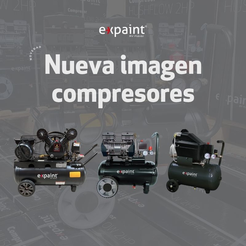 Expaint presenta su renovada línea de compresores, con una nueva imagen y un modelo silencioso