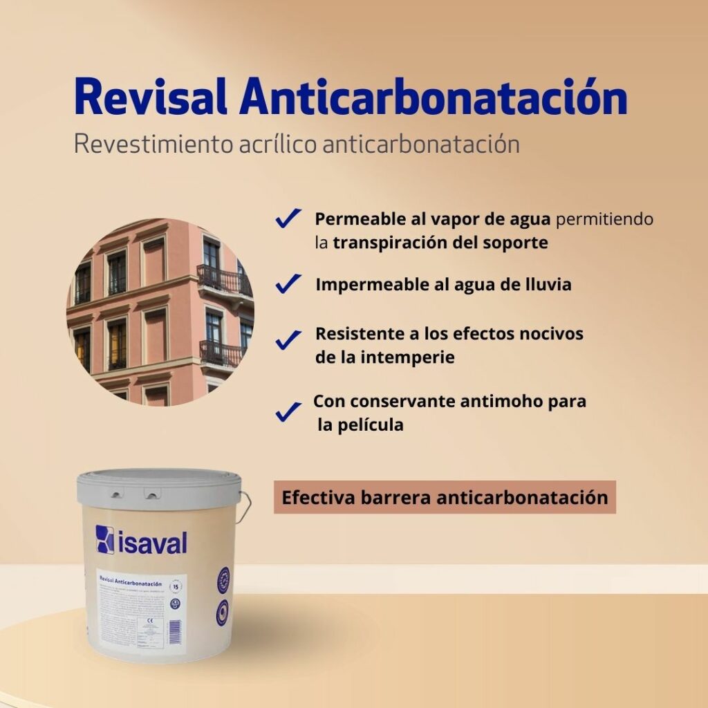 Propiedades del Revisal anticarbonatación