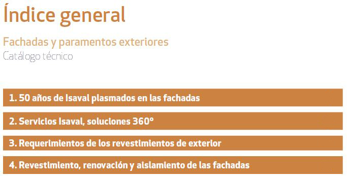 Índice general fachadas y paramentos exteriores